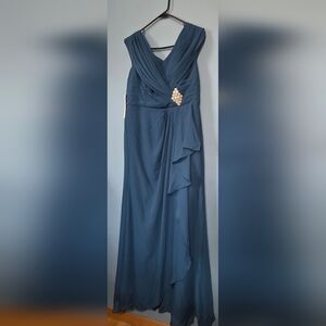 Elegant Blue Ruffle Maxi Skirt